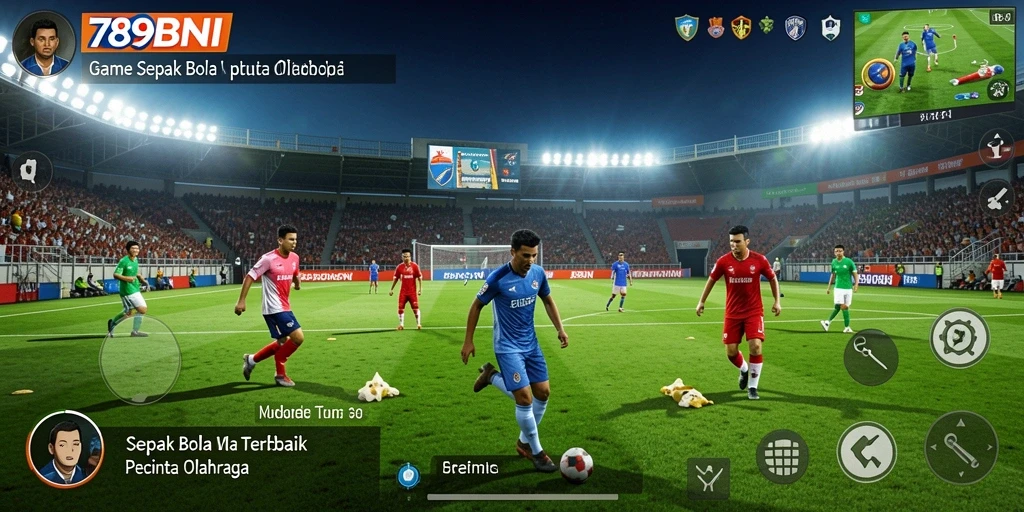 Tampilan gameplay menegangkan di 789BNI dengan aksi sepak bola nyata.