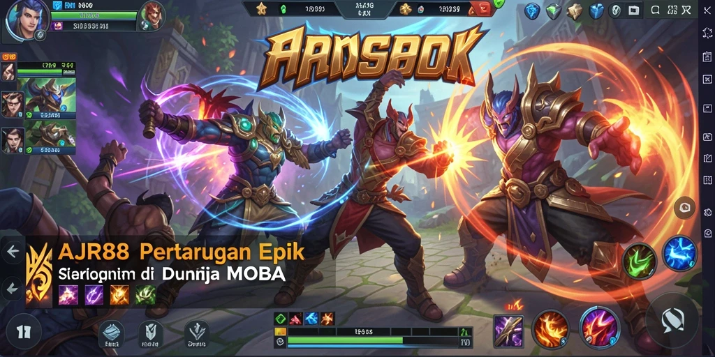 Screenshot gameplay AJR88 menampilkan pertarungan intens antar pemain.