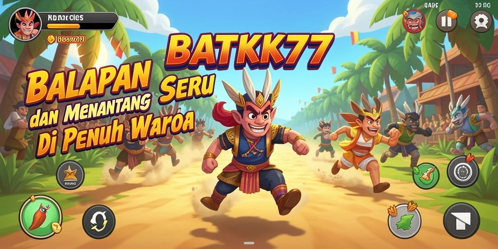 Tampilan gameplay racing yang seru dan penuh warna di BATIK77.