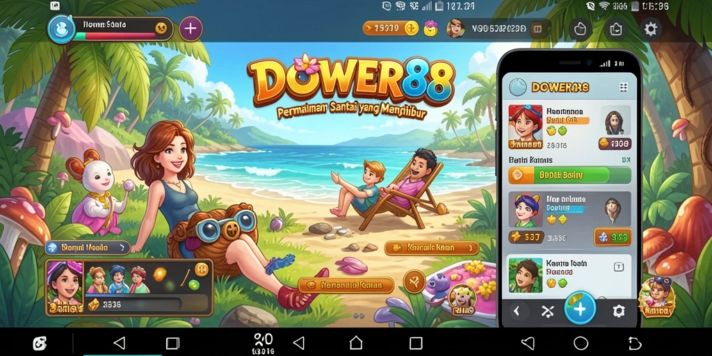 Tampilan gameplay DOWER88 yang menarik dan berwarna-warni.