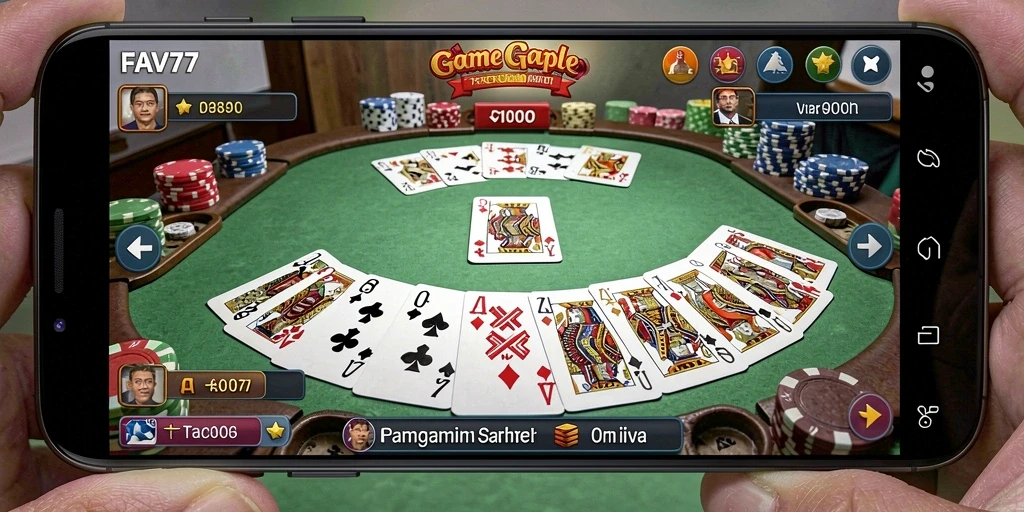 Tampilan gameplay seru saat bermain Gaple di FAV77.