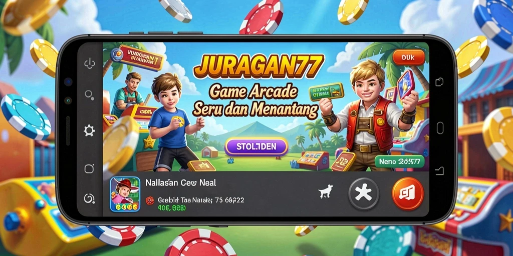Tampilan gameplay seru di JURAGAN77, penuh tantangan dan warna.