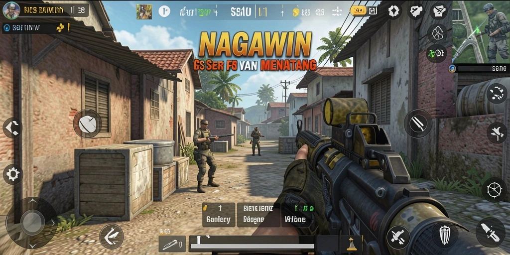 Screenshot gameplay NAGAWIN yang penuh aksi FPS.