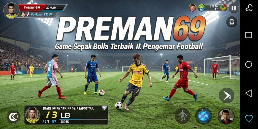 Gameplay seru dalam PREMAN69 yang menampilkan aksi sepak bola nyata.