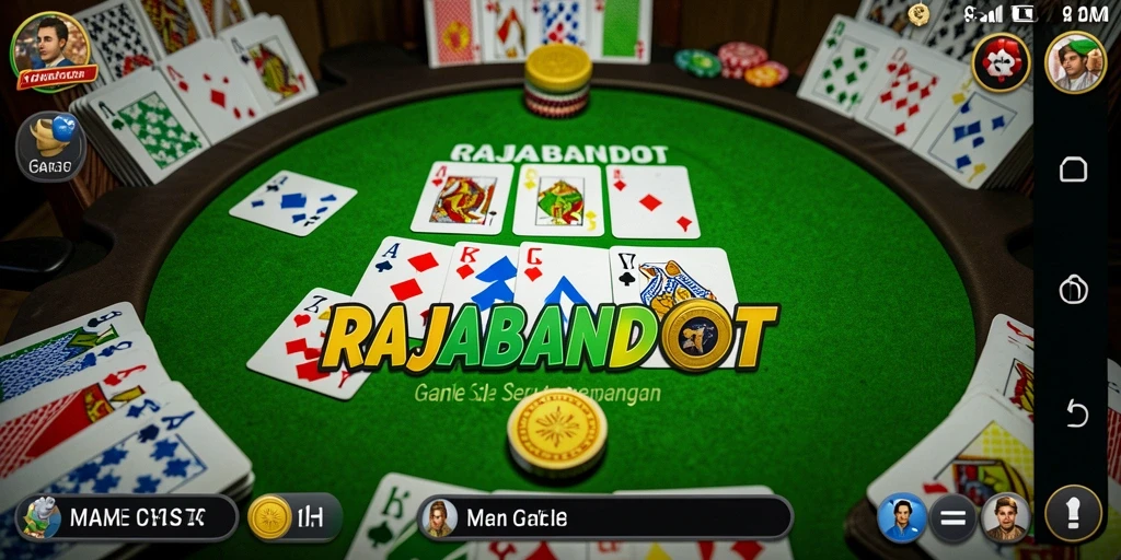 Tampilan gameplay seru di RAJABANDOT dengan kartu Gaple.