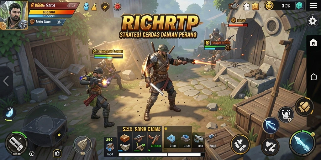 Tampilan gameplay RICHRTP dengan strategi mendalam dan pertarungan intens.