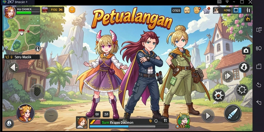 Grafik mengagumkan dalam gameplay ZK7 yang penuh aksi.
